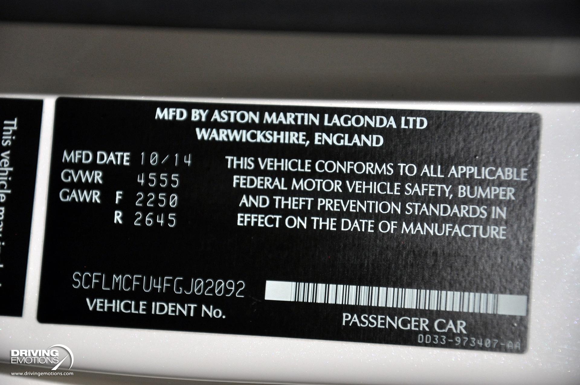 Used 2015 Aston Martin Vanquish CARBON WHITE EDITION! LOW MILES!! RARE! | Lake Park, FL